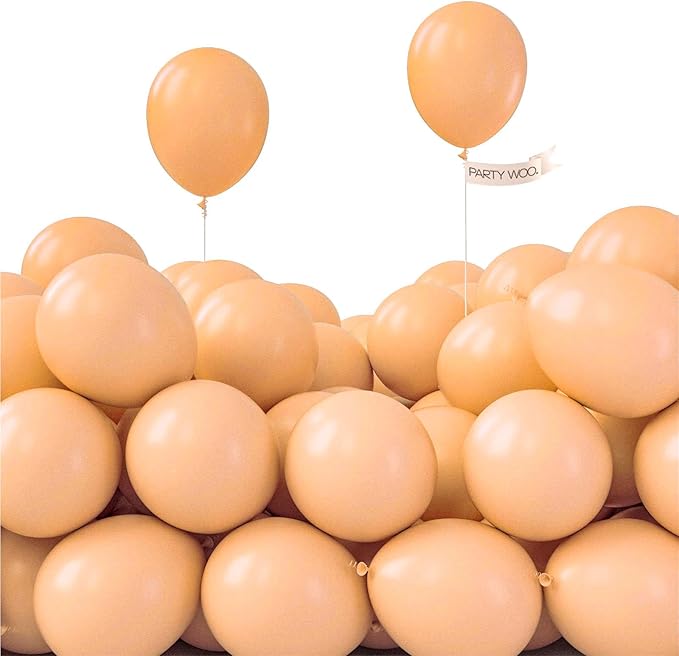 PartyWoo Nude Balloons 100pcs 5 Inch Apricot Fall Neutral Boho Latex Balloons for Jungle Safari Thanksgiving Boy Baby Shower Birthday Anniversary Neutral Woodland Themed Party Decorations Brown-Y103