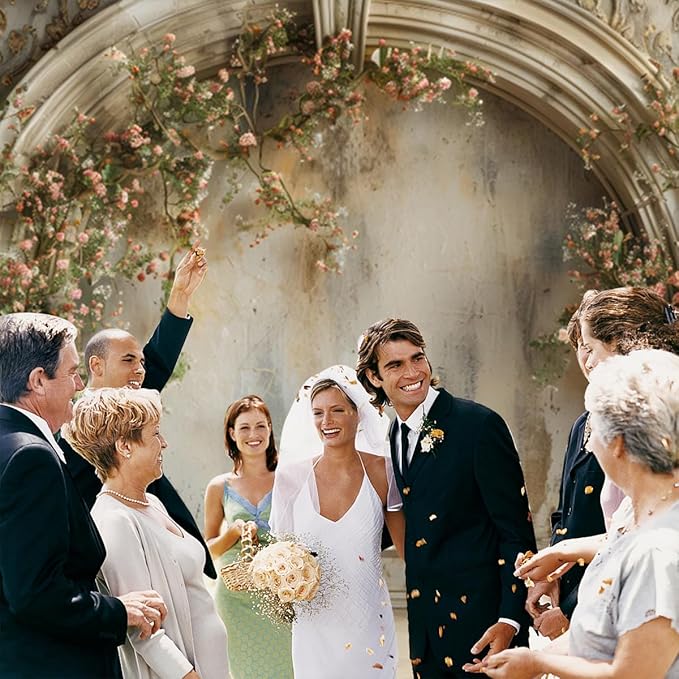 8x6ft Wedding Floral Backdrops Vintage European Building Wall Spring Pink Roses Flowers Elegant Photography Background for Mothers Day Birthday Bridal Shower Valentines Day Girls Women