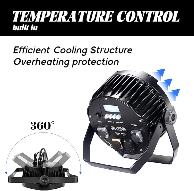 LED Par Lights 18x12W Outdoor Waterproof Stage Light RGBW 4-in-1 DMX Control for Events DJ Disco Festival Wedding Party Outdoor Stage Lighting