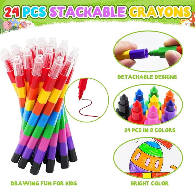 ZMLM 24 Coloring Books for Kids Party Favors: Bulk 24 Crayons Mini Coloring Books for Kids Ages 4-8 Birthday Goodie Bags Stuffers Toddlers Return Gifts Classroom Prizes Teacher Crafts (Easter)