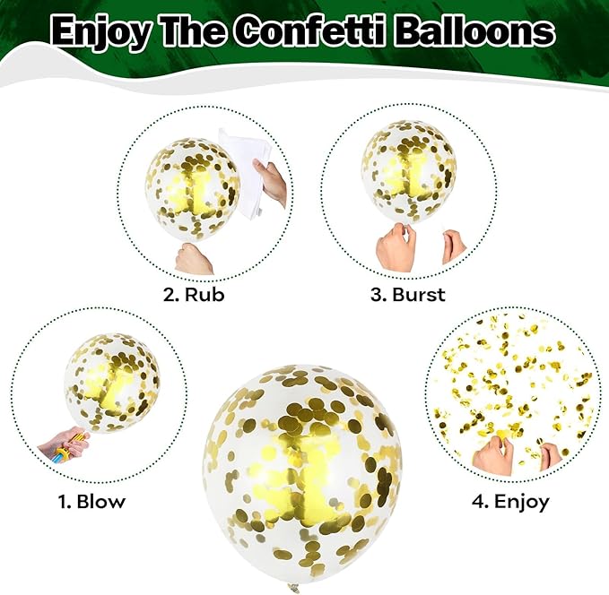 Green Balloons Set 12 Inch Dark Green Gold Balloons 35 Pcs Metallic Green Macaron Blue Balloons Set Jungle Safari Dinosaur Theme Balloon for Boys Men Wedding Baby Shower Birthday Party Decorations