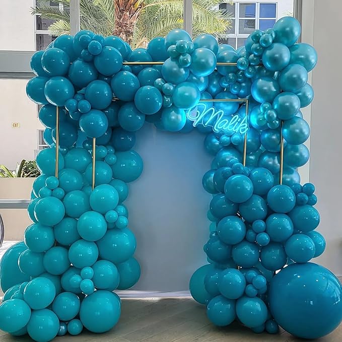 Peacock Blue Balloons 5 Inch, 60Pcs Small Turquoise Balloon Teal Blue Latex Balloons 5'' Mini Matte Dark Teal Aqua Blue Helium Balloons for Birthday Baby Shower Wedding Whale Party Decorations