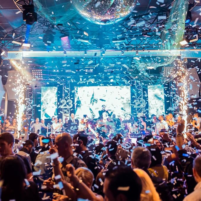 250Grams Rectangle Silver Metallic Confetti, Large Glitter Throwing Metallic Foil Confetti, Table Scatter Confetti Decorations for Wedding, Graduation Party, Birthday, Silver