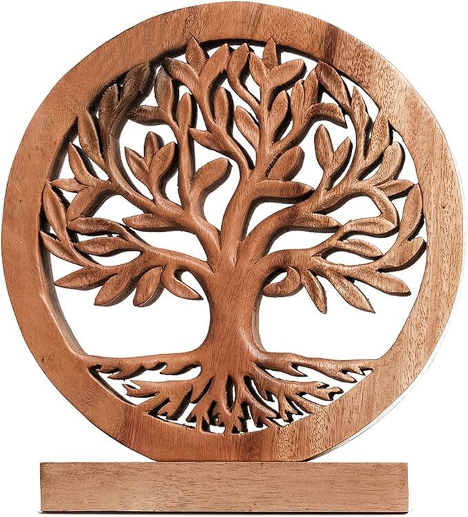 Decozen Solid Wood Tree of Life Sculpture, Home Decor, Boho, Coffee Table, Centerpiece Table Decorations, Mantle, Dining Table Centerpiece, Bathroom Shelf, Christmas Decorations