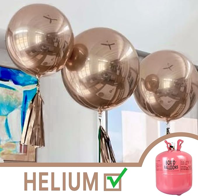 PartyWoo Metallic Rose Gold Balloons 4pcs 36 Inch Chrome Champagne Gold Latex Balloons for Wedding Baby Shower Birthday Anniversary Bachelorette Bridgerton Floral Party Decorations Rose Gold-G112