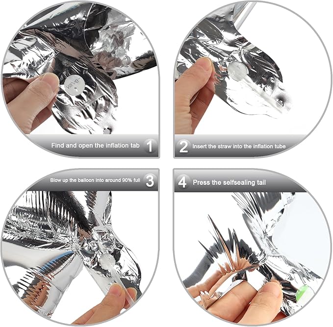 40 Inch Silver 3 Large Number Balloon, 3 13 23 30 33 36 38 Silver Birthday Party Decorations, Number Three Foil Balloons for Anniversary Party Graduations Celebration Supplies