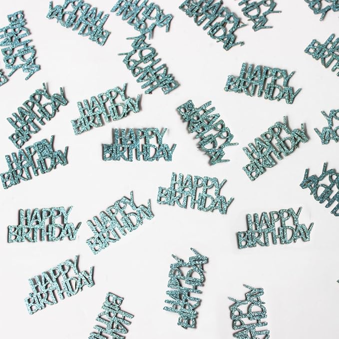 Blue Happy Birthday Confetti Birthday Table Decorations Baby Blue Glitter Table Scatters for Kids Boy Birthday Party Supplies 100PC