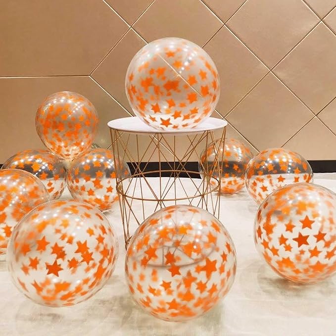 Orange Metallic Foil Star Confetti 0.78inch/2cm 8000PCS Table Confetti for Party Birthday Decoration or Filled Balloons