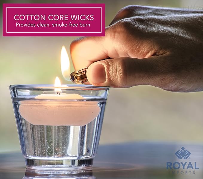 Royal Imports White Floating Candles 3" - Made in USA Pack of 36 Unscented Dripless Wax Discs - 10 Hour Burn Time - for Centerpieces, Weddings, Events, Home Decor