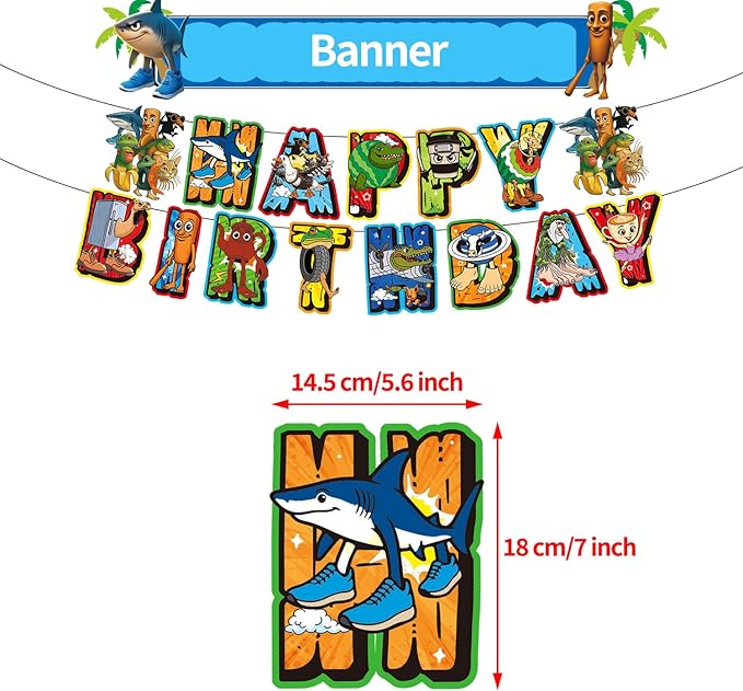 Italian Brainrot Party Decorations Set - Banner, Balloons, Cupcake Toppers, Themed Halloween, Birthday Parties Fun Party Supplies for Celebration