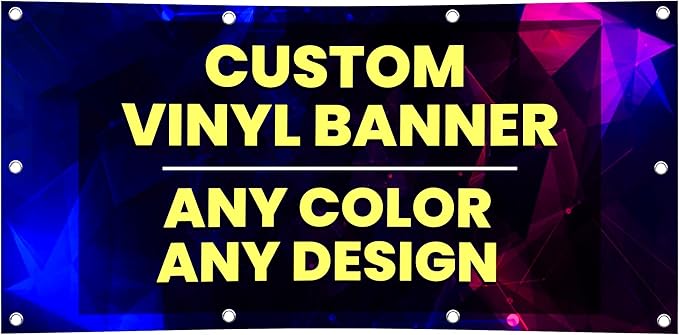 Personalized Custom Vinyl Banner Printing Indoor or Outdoor use Printed Business Event Birthday Party Large Custom Vinyl banner for Party Decoration Factory of Stickers (2'x9')