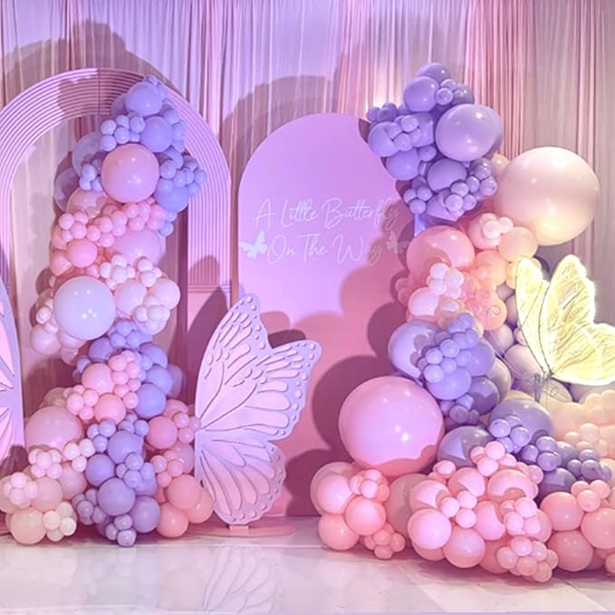 Pink and Purple Balloons, 60 PCS 12 Inch Metallic Purple and Pink Latex Balloons for Girls Princess Birthday Baby Shower Wedding Party Decorations