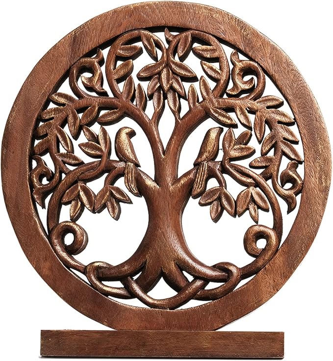 Decozen Solid Wood Tree Sculpture - Home Decor, Living Room, Boho, Coffee Table, Centerpiece Table Decorations, Mantle, Dining Table Centerpiece, Bathroom Shelf, Farmhouse, Christmas Decorations