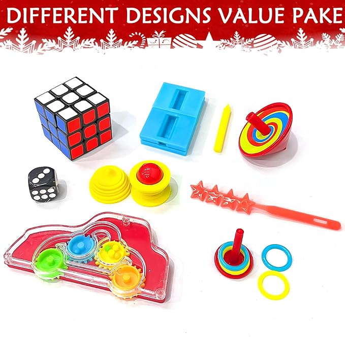 8 Pack Christmas Party Favor No-Snap, Red & Green Xmas Design Includes Party Hat, Joke & Gifts, Christmas Table Decorations for Kids, Holiday Dinner Traditions Party Supplies, Stocking Stuffers