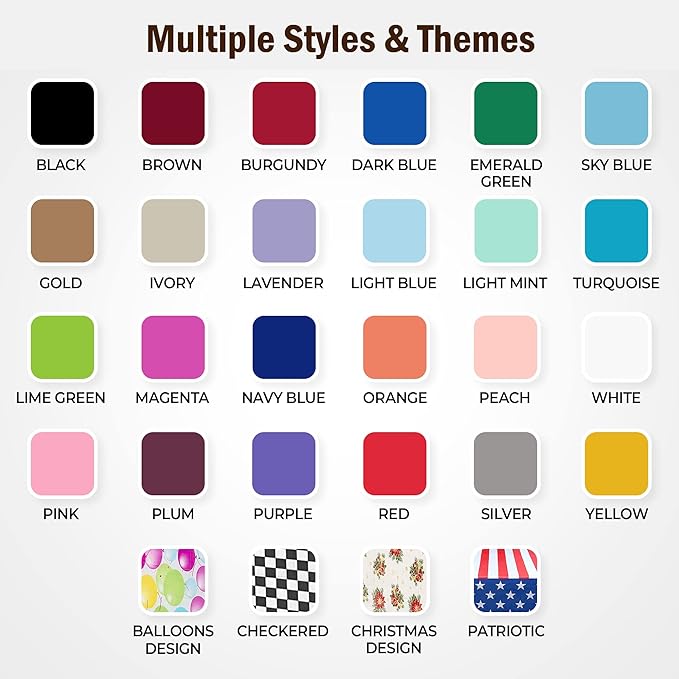 Party Solids 6-Pack Premium Plastic Tablecloth 54in. x 108in. Rectangle Plastic Table Cover - Dark Green