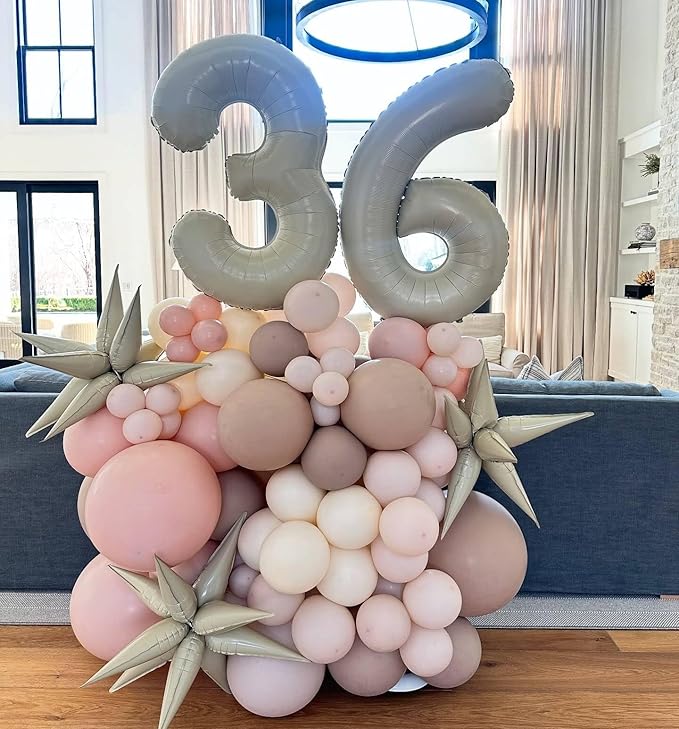 Cream Number 7 Balloon 40 Inch, 7th Birthday Party Decorations for Children, Giant 7 Foil Balloon for Party Supplies