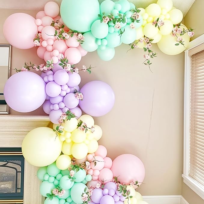 105pcs Pastel Balloons 12inch Party Latex Balloons for Birthday Easter Baby Shower Graduation Wedding Gender Reveal Anniversary Party Decorations