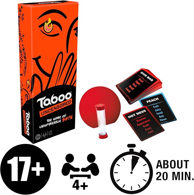 Hasbro Gaming Taboo Uncensored Board Game for Adults Only | Ages 17+ | 4+ Players | 20 Mins. Avg. | Hilarious NSFW Party Games for Adults
