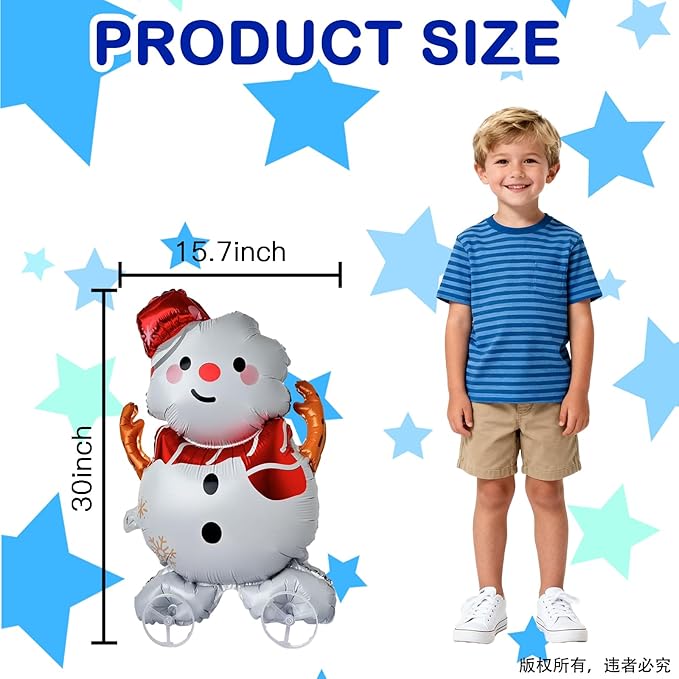 Walking Christmas Balloons, Self-Standing Foil Balloons for Christmas Party Decorations, New Year, Birthday Party Supplies(Walking3)