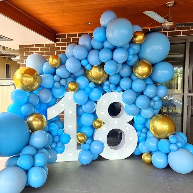 Blue Balloons 12 Inch, 50Pcs Sky Blue Balloon Light Blue Latex Balloons Matte Baby Pastel Blue Helium Party Balloons for Birthday Wedding Baby Shower Gender Reveal Graduation Party Decorations