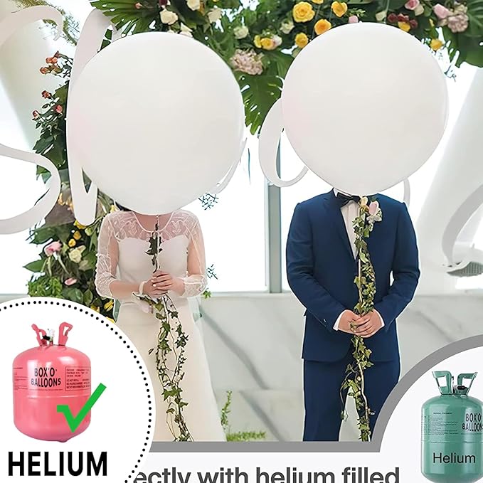 PartyWoo White Balloons 20pcs 18 Inch Matte White Latex Balloons for Wedding Bridal Graduation Engagement Baby Shower Gender Reveal Easter Anniversary Birthday Tea Party Decorations White-Y13