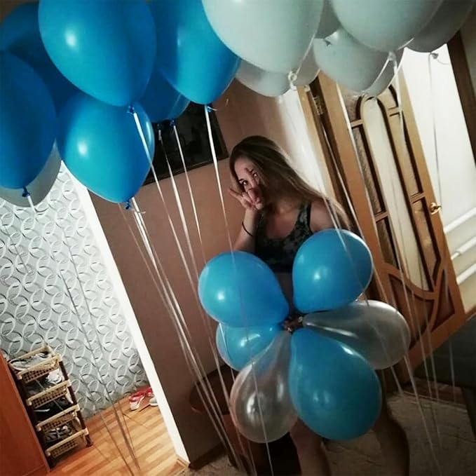 Peacock Blue Balloons 12 Inch, 50 Pcs Turquoise Blue Balloon Teal Blue Latex Balloons Matte Dark Teal Aqua Blue Helium Balloons for Birthday Baby Shower Wedding Whale Theme Party Decorations