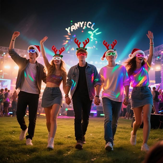 70 Packs LED Glasses 5 neon color 3 Light Modes Glow Sticks Light Up Glasses,Glow In The Dark Party Supplies Favors for Kids Adults Flashing toy fit Valentine's Day Easter Christmas Halloween Birthday