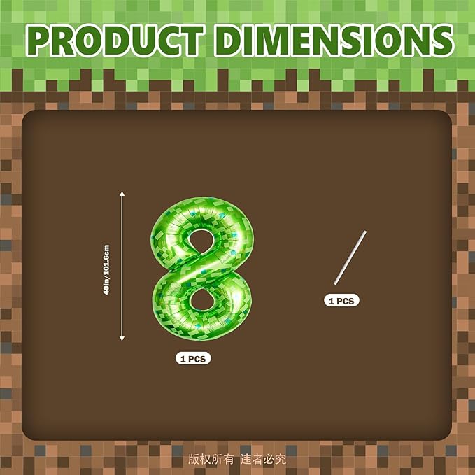 Walking Balloons, Self-Standing Large Foil Balloons for Theme Party Decoration(Number 1) (Pixel)