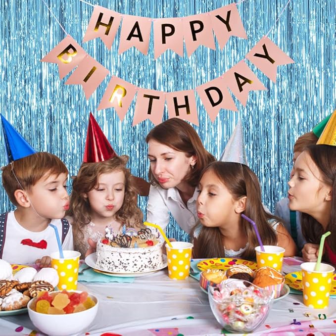 10 Pack Blue Backdrop Curtain Tinsel Streamers Ocean Themed Decor Birthday Party Decorations Foil Fringe Backdrop Graduation Baby Shower Bachelorette Winter Party Decorations Supplies