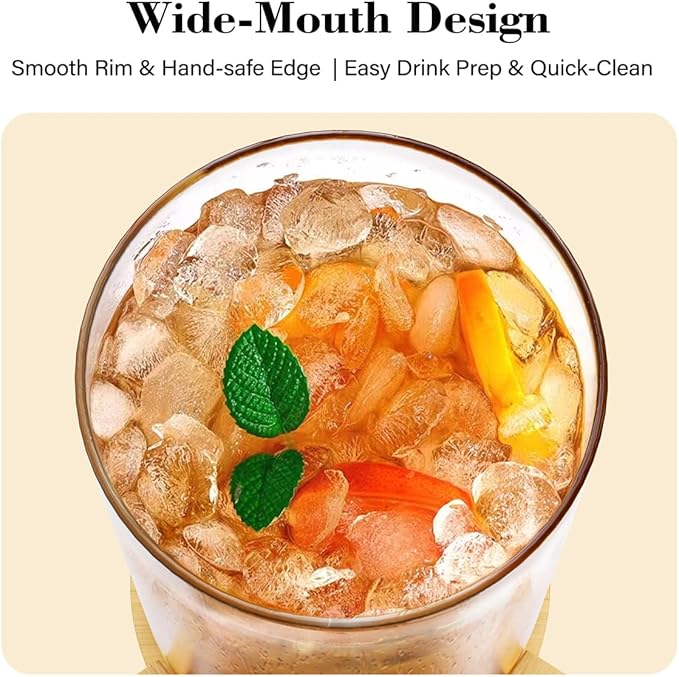 1.2 Gallon Glass Drink Dispenser For Parties, Beverage Dispenser With Bamboo Wood Stand And Stainless Steel Spigot, Countertop Water Dispenser, Lemonade Dispenser For Wedding, Picnic (1PACK)