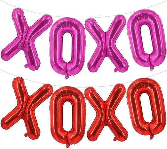 Red XOXO Balloons Pink XOXO Balloons Valentines Day Decorations for for Valentines Day Bridal Shower Wedding Romantic Special Night Party Supplies Decorations