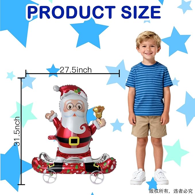 Walking Christmas Balloons, Self-Standing Foil Balloons for Christmas Party Decorations, New Year, Birthday Party Supplies(Walking7)