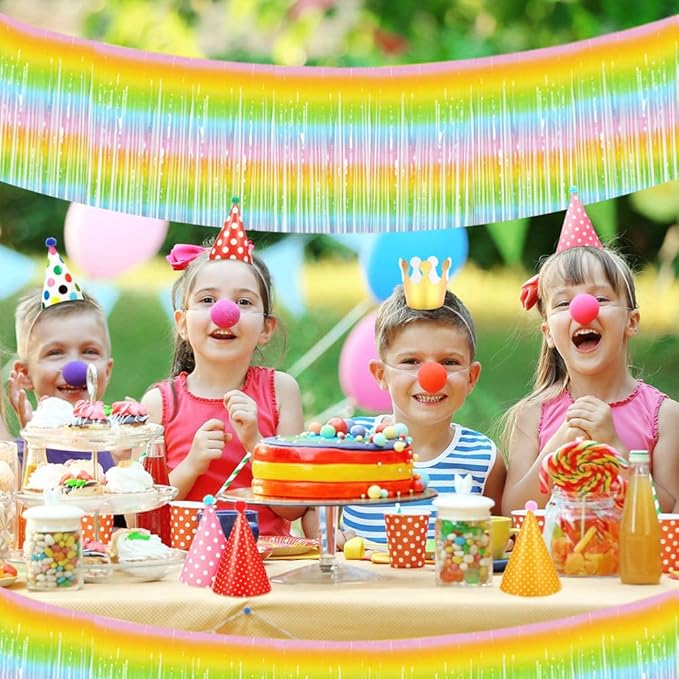 BEISHIDA 3 Packs Metallic Foil Fringe Garland Light Rainbow Wall Hanging Tinsel Fringe Banners for Car Floats Bridal Shower Wedding Birthday Easter Graduation Holiday Party Decoration(30 Feet)