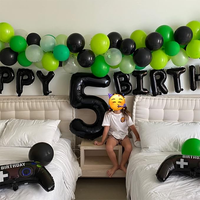 Black Number 8 Balloons, 40 Inch 8th Birthday Foil Balloon for Boys Girls, Giant Self Inflating Helium Mylar Foil Number Balloons 0-9 for Women Men 18th 80th Anniversary Party Decorations Supplies