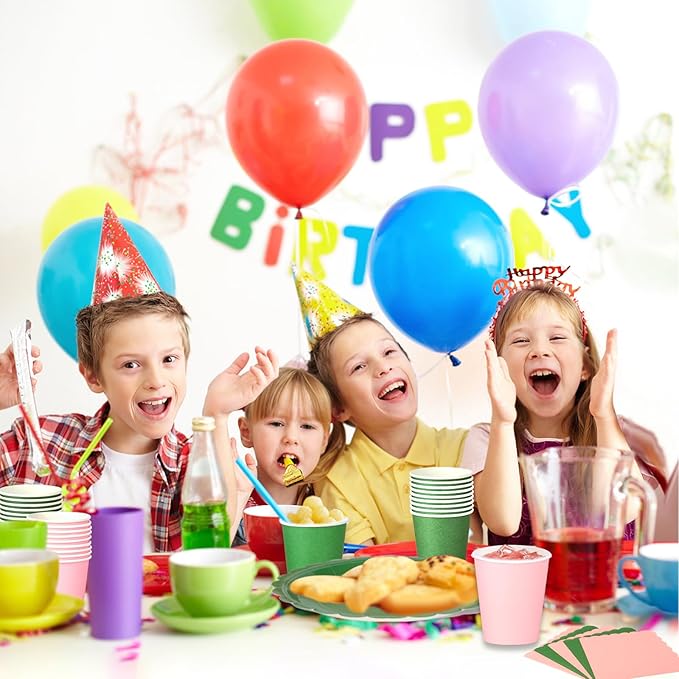 260 Pcs Green And Pink Party Supplies - For 52 Guests Paper Plates And Napkins/Cups - Disposable Small Scalloped Dinner Party Set Cutlery - For Bbq Baby Shower Bridal Shower Wedding