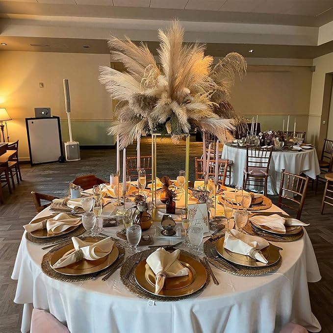 31.5Inch Gold Flower Stand Centerpieces for Wedding,Metal Column Geometric Flower Stand Tall Floor Vase for Table Decorations Event Home Party( 5pcs)