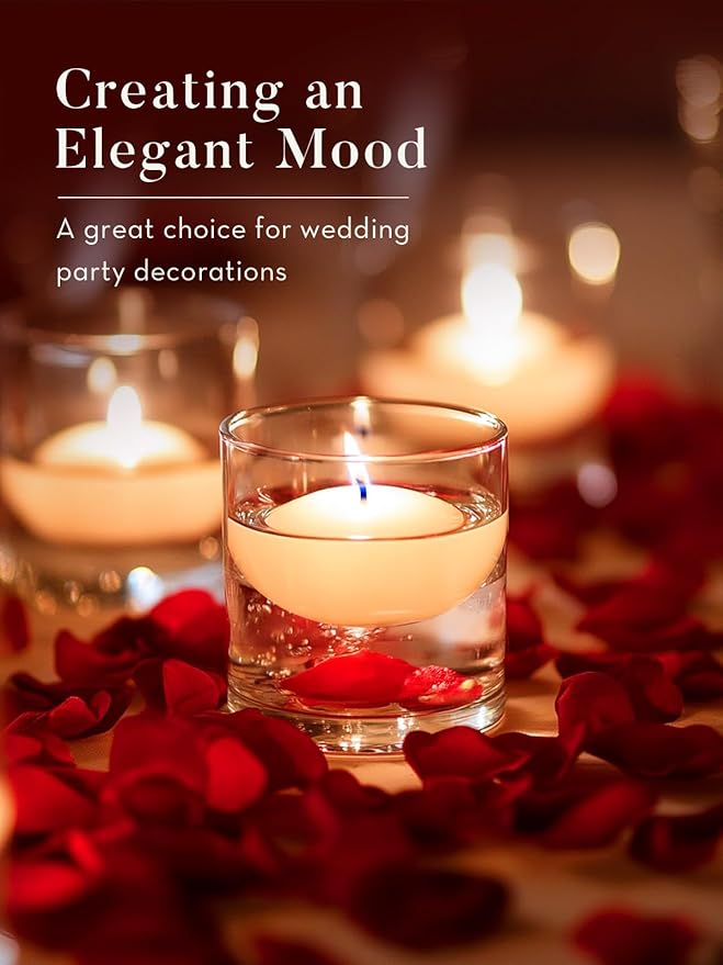 White Floating Candles 3 inch, 36 Pack Floating Candles 10 Hours Long Burning, Unscented Floating Candle for Centerpieces, Wedding, Christmas Lights, Romantic Night for Her/Him Set