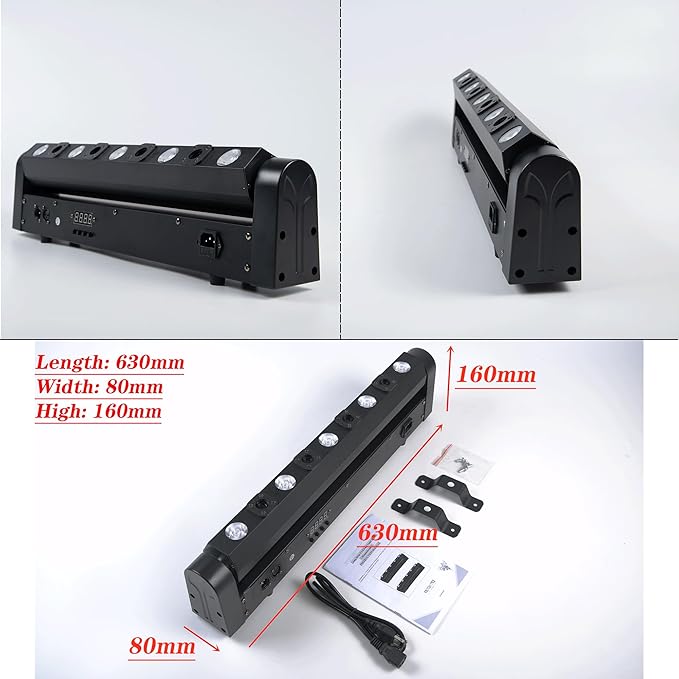 Moving Head Stage Wash Light Bar Party RGBW LED Beam Lights DMX 512 Strobe Light Rotation Stage Lighting Equipment for Events DJ KTV Disco Wedding Concert Festival (2pcs-5+4 Mixed bar Light)