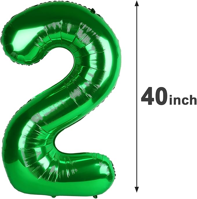 40 Inch Green 23 32 Large Number Balloon, 23 32 Green Birthday Party Decorations, Number Three Foil Balloons for Anniversary Party Graduations Celebration Supplies