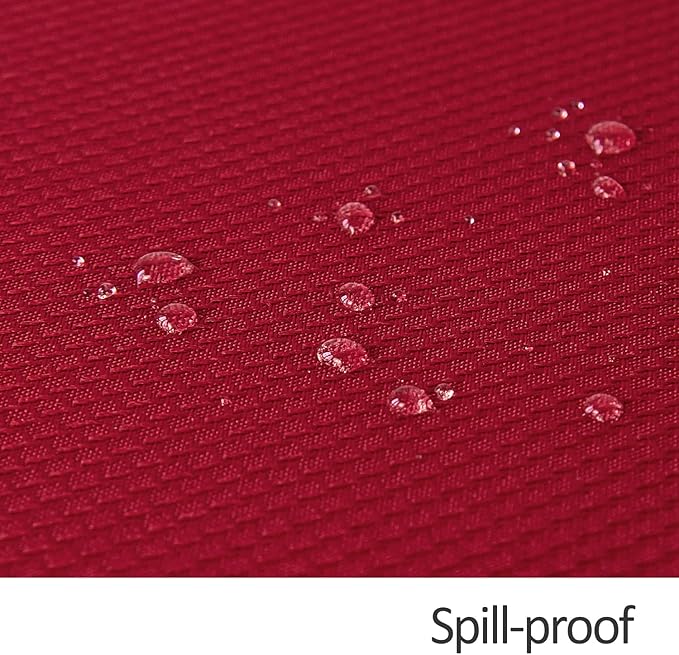 maxmill Textured Tablecloth Water Resistance Antiwrinkle Spill Proof Jacquard Table Cloth, Fabric Table Cover for Buffet Banquet Parties Event Holiday Dinner, Square 70 x 70 Inch, Red