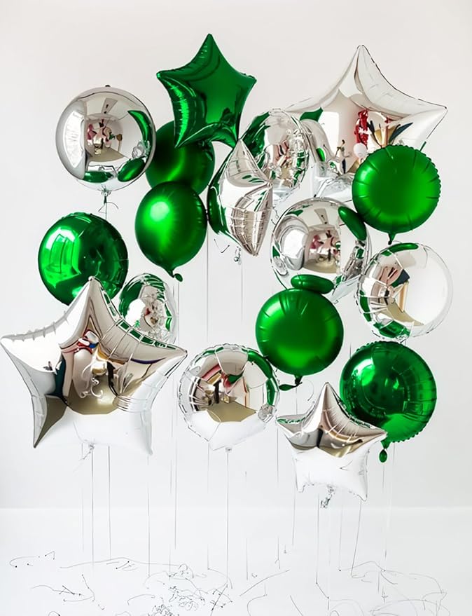 Star Balloons Green Star Shape Foil Balloons,20Pcs 18 Inch Foil Balloon Green Star Giant Mylar Balloon for Christmas Baby Shower Birthday Anniversary Wedding Party Decorations