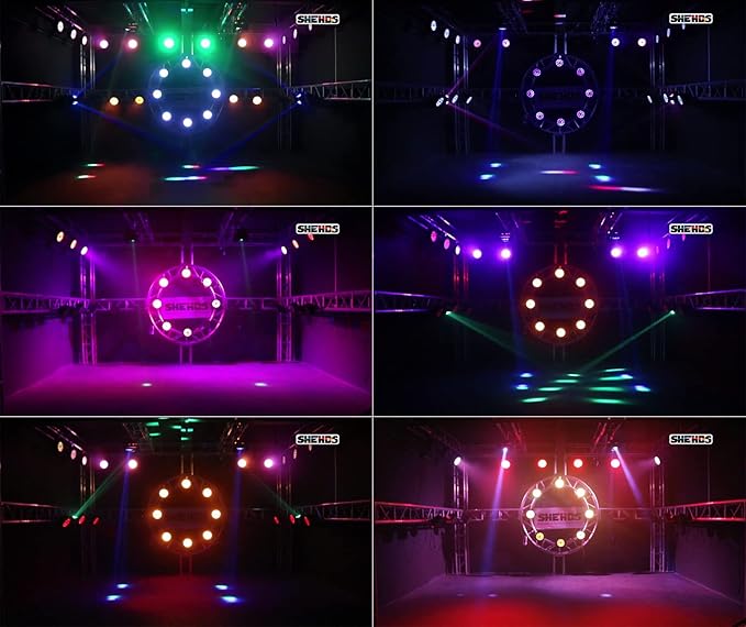 SHEHDS LED Stage Par Lights LED 18X18W DJ Stage Lights RGBWA+UV 6in1 Wash/Strobe Effect DMX512 Control Sound Activated Aluminum Alloy Shell Uplighting Lights for Concerts Family Party-1 Pack
