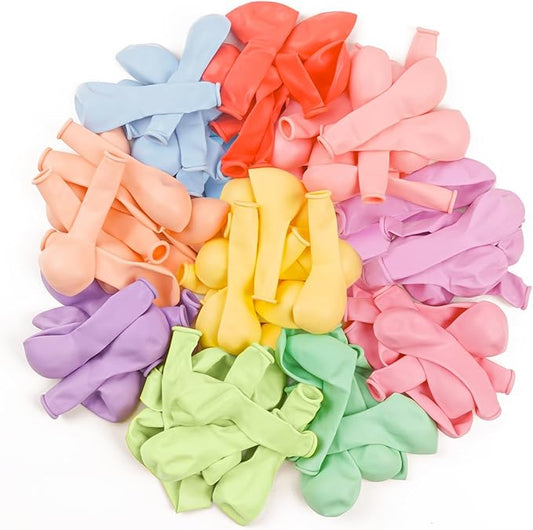 PartyWoo Pastel Balloons 100pcs 5 Inch Pastel Rainbow Latex Balloons for Baby Shower Gender Reveal Engagement Bachelorette Easter Bridal Shower Anniversary Retirement Birthday Party Decorations