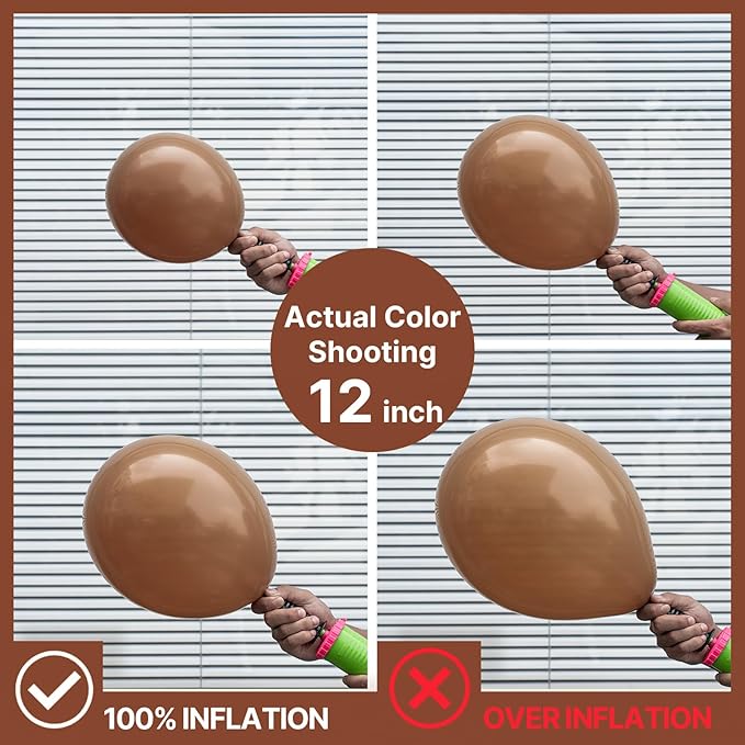 PartyWoo Brown Balloons 100pcs 5 Inch Small Mini Boho Neutral Coffee Tan Fall Latex Balloons for Wedding Baby Shower Gender Reveal Graduation Safari Woodland Birthday Fall Party Decorations Brown-F09