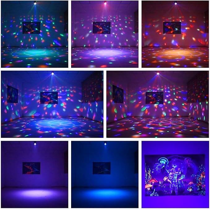 Disco Ball Party Lights Sound Activated Strobe DJ Stage Lighting for Indoor Room Outdoor Dance Floor Parties Birthday Rave Home Karaoke Halloween Christmas Wedding Show Bar Club Decorations