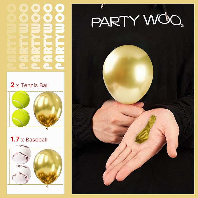 PartyWoo Metallic Gold Balloons 50pcs 5 Inch Chrome Gold Latex Balloons for Birthday Graduation Baby Shower Anniversary Wedding Bachelorette Christmas New Year Tea Party Decorations Gold-G129