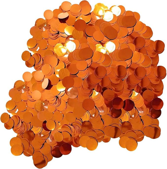 Orange Metallic Foil Confetti 8000 Pcs Shiny Round Table Confetti for Fill Balloon Wedding Graduation Party Decorations,60g of pack