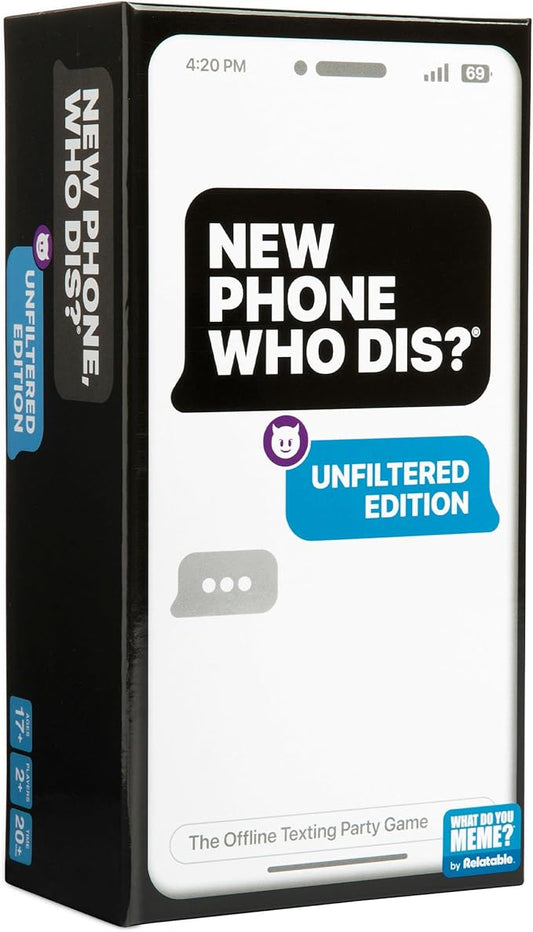 New Phone, Who Dis? By Relatable, The Offline Text Message Party Game for Adults, Spicier Edition Includes 100 Inbox Cards & 300 Reply Cards, The Perfect Gifts For Friends, & Christmas Party Games