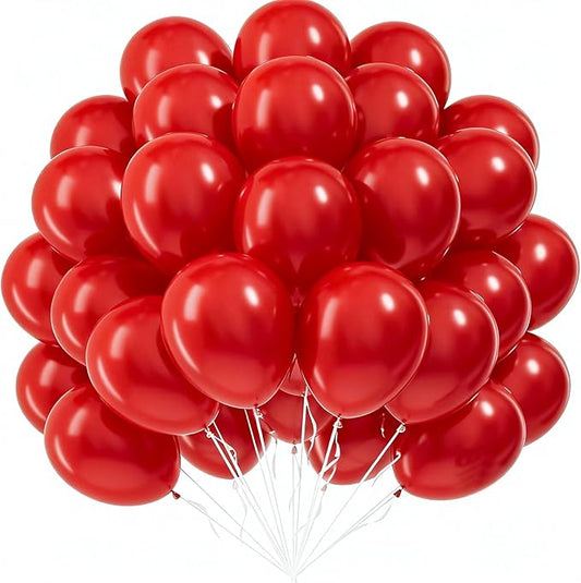 Red Balloons 50 pcs 12 Inch Matte Red Latex Balloons for Wedding Bridal Engagement Baby Shower Gender Reveal Easter Anniversary Birthday Christmas Party Decorations
