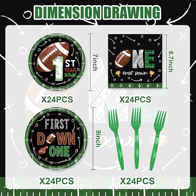 96Pcs Football Party Supplies Sport Theme Tableware Set Red Football Plates Napkins Forks Serves 24 For American Rugby Touchdown Tailgate Birthday Party Supplies